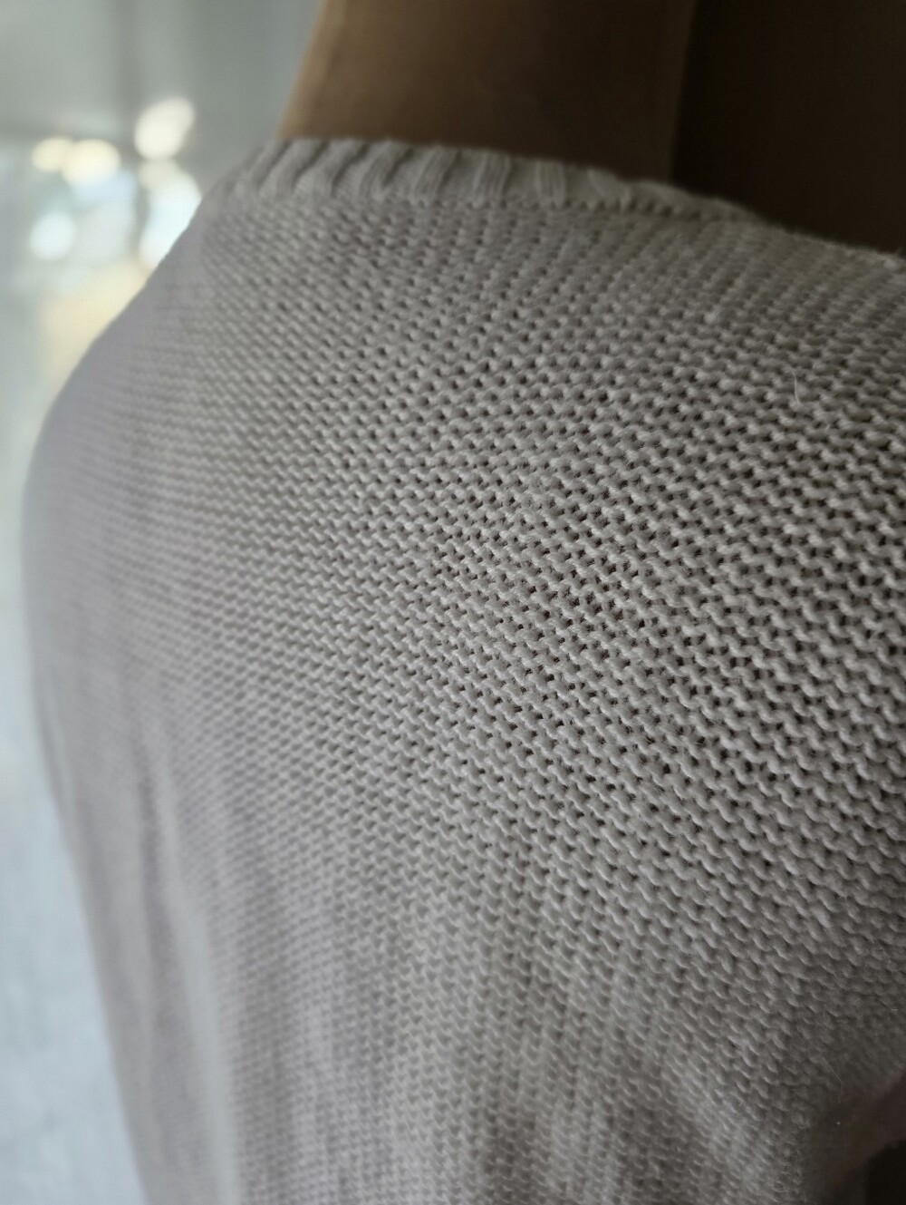 Knit Sweater Vintage Country Suburbans Ramie Cotton  Cream V-Neck Medium Old Mon - Picture 5 of 10